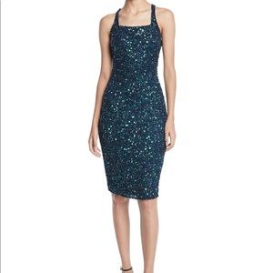 NWT Parker Black green sequin dress